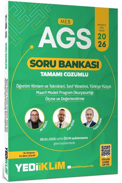 Yediiklim Yayınları Yediiklim 2026 MEB AGS ÖYT Sınıf Yönetimi TYMM Program Ok...