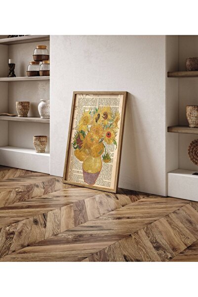 NinaStore Vincent Van Gogh Posterleri, eski antika sayfa kitap üzerinde, Ayçi...