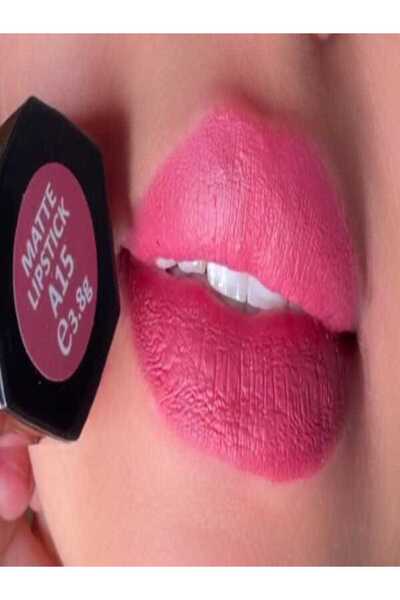 ATS أحمر الشفاة Vروج ثابت لون A15 وردي مخملي ضد الماء يدوم طوال اليوم .