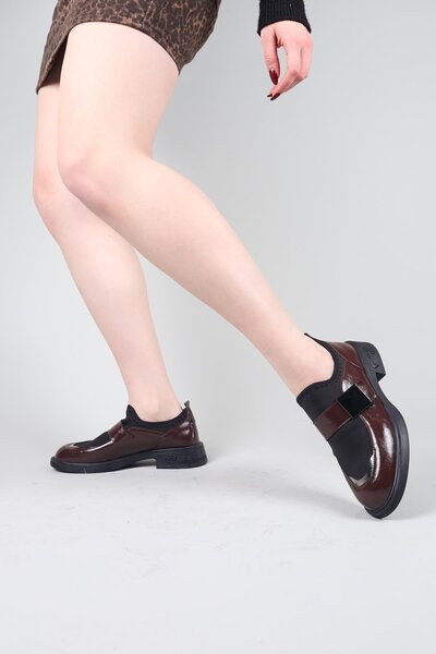 Birikon Pabna Skin-Strech Paneled Loafer Brown