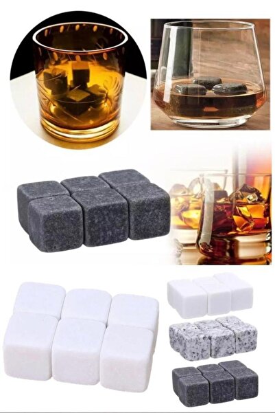 Munico Mermer Buz Taşı Viski Doğal Taş 9'lu Kılıf Set Taşınabilir Erimeyen Vi...