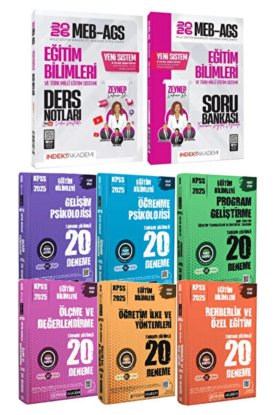 İndeks Akademi 2026 MEB-AGS Eğitim Bilimleri Ders Notları ve Soru Bankası+Peg...
