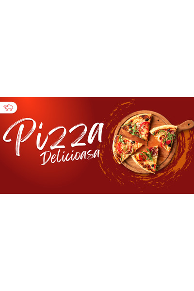 Generic (Unbranded) Banner „Pizza delicioasă” – 150 × 75 cm