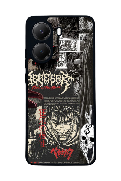 SCALETA CASE Poco X7 Pro Uyumlu Berserk Tasarımlı Glossy Mat Siyah Silikon Te...