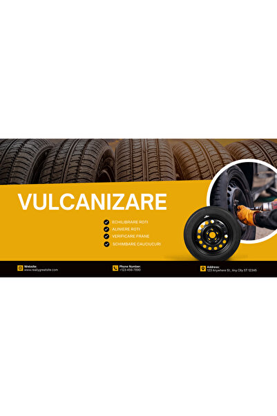 Generic (Unbranded) Banner „Service Anvelope” – Versiunea 2, 150 × 75 cm