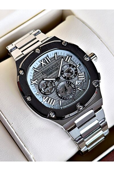 Ferrucci Functional Guaranteed Silver Color Steel Cord Men's Wristwatch