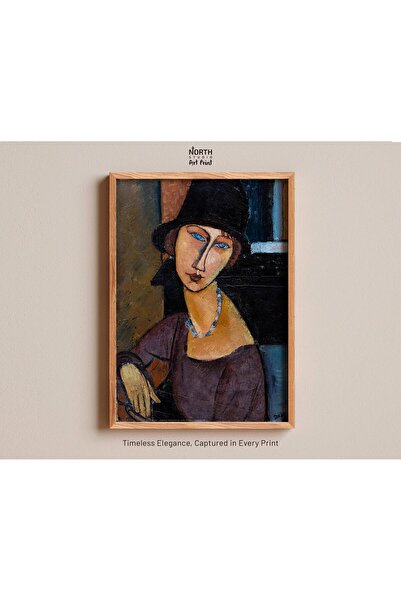 NinaStore Amedeo Modigliani Şapkalı ve Kolyeli Kadın Posteri Duvar Dekoru Duv...