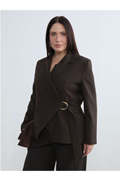 LC Waikiki Artı-Store Women's Long-Sleeved Jacket Features Double-Breasted Cu...