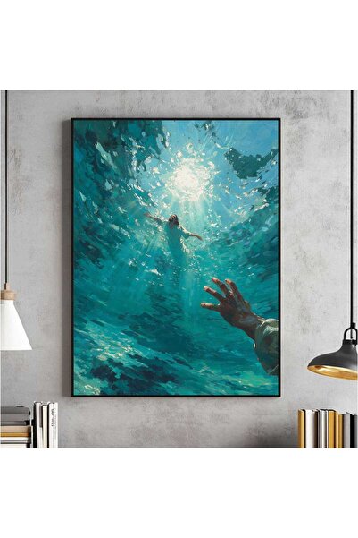 NinaStore Tanrı'nın Eli Dijital Duvar Sanatı Hristiyan Baskısı İsa Petrus'u K...