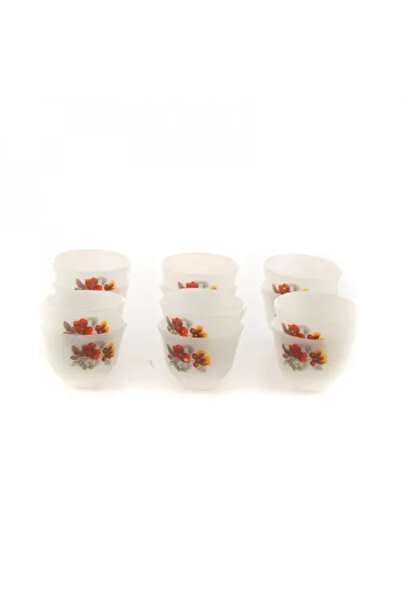 ALSAIF KITCHEN Al Saif Coffee Cup Set Red with Floral Pattern Korean Manufact...