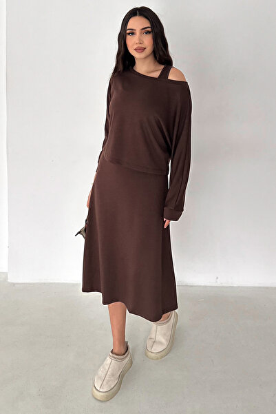 Noa&Noa Women's Off-Shoulder Set – Burgundy Drift