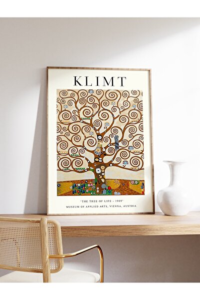 NinaStore Gustav Klimt Sanat Baskısı Hayat Ağacı Çiçekli Poster Gustav Klimt ...