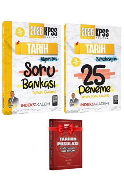 İndeks Akademi 2026 KPSS Aydın Yüce Tarih Tamamı Çözümlü Soru Bankası+Deneme