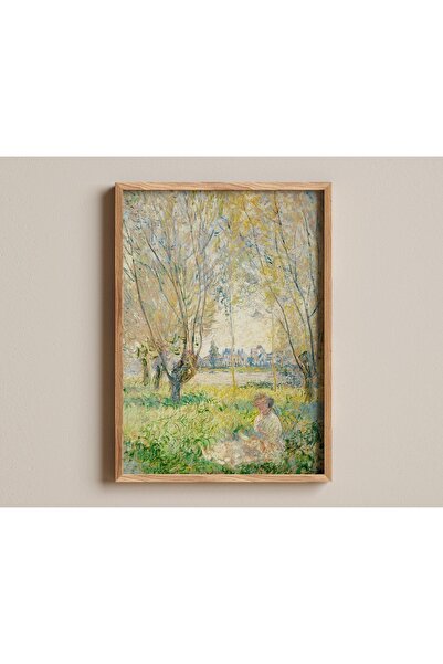 NinaStore Söğütlerin Altında Oturan Kadın baskısı, Claude Monet'nin empresyon...
