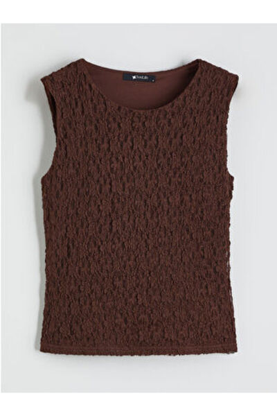 LC Waikiki Artı-Store Women's Top, Made of Textured Fabric; Cycling