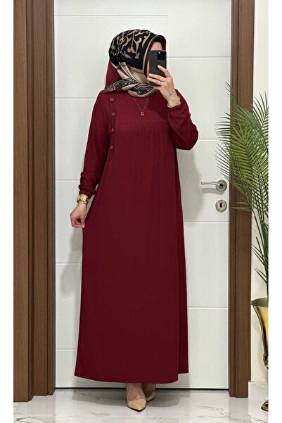 modasura 5510 K 80 BORDO ROBALI model fitilli burgu kumaş beden elbise yeni s...