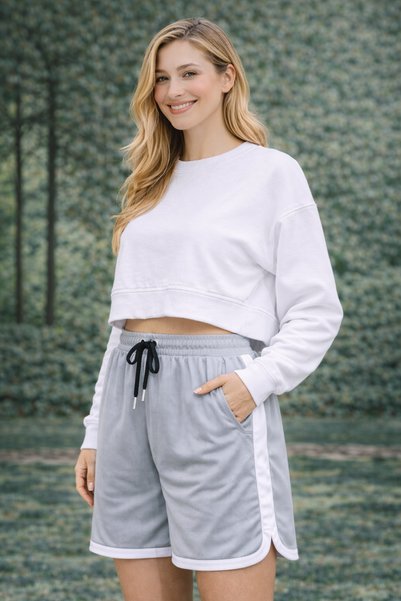 Deep sense Women's Sports Shorts High Waist Side Stripe Comfortable Fit Casual, Fitness and Training Shorts