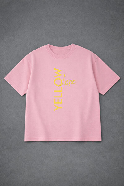 LORVEX T-Shirt Oversized Unisex 100% Cotton Comfortable Fit Yellow Printed T-...