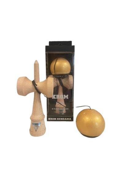 KROM Kendama POP, balanced, gold, professional, large cups, premium paint, 8 ...