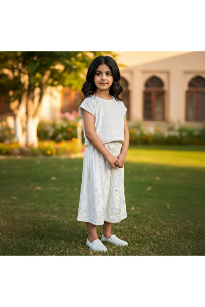 CHOCHIC Girls' white velvet suit set