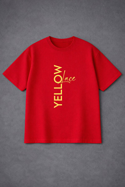 LORVEX T-Shirt Oversized Unisex 100% Cotton Comfortable Fit Yellow Printed T-...