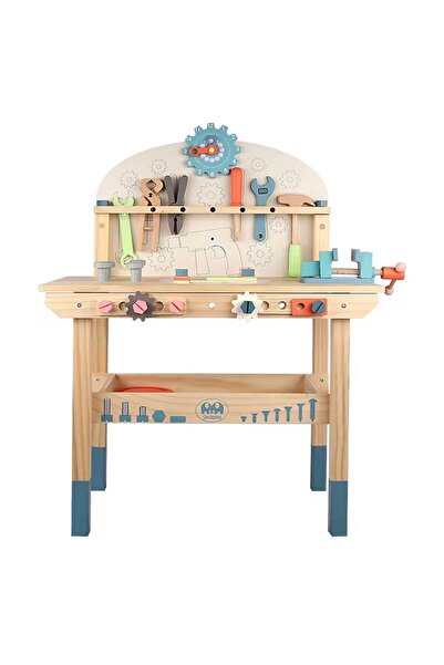 Denn Store Workshop, Wooden work set with tools – workbench 59.5x29.7x79.5 cm...