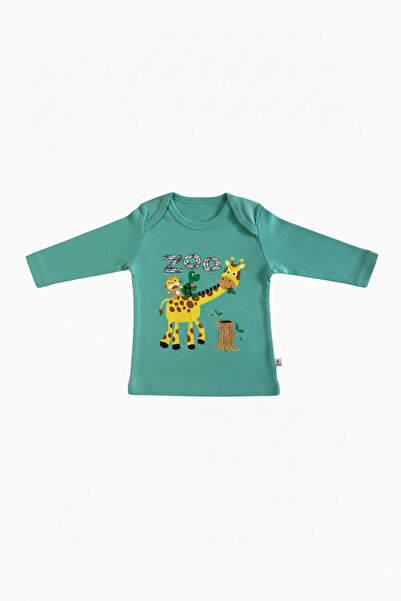 Shifre Baby Long Sleeve Envelope Collar Printed Body T-Shirt 100% Cotton