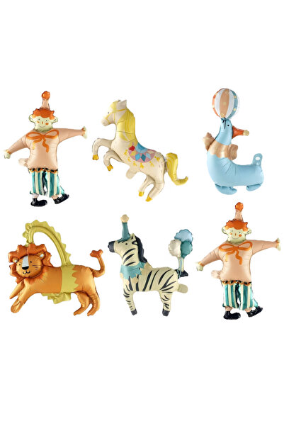 Öztürkpartievi Carnival Circus Themed 6-Piece Foil Balloon Set