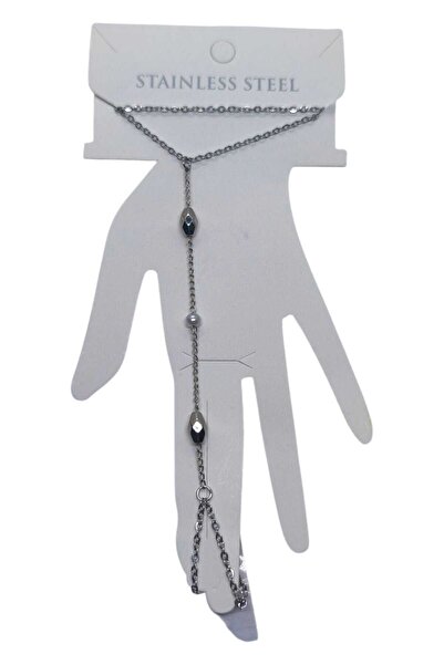 NKIE JEWELS Silver Color Cut Cylinder Pearl Steel Shahmeran - 3565