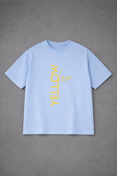 LORVEX T-Shirt Oversized Unisex 100% Cotton Comfortable Fit Yellow Printed T-...