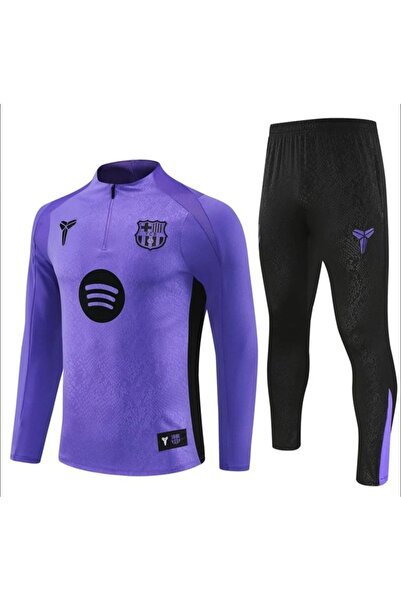 Nobrand طقم نادي برشلونة فنيلة كم طويل مع البنطلون