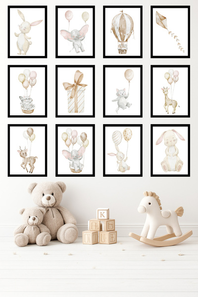 UNT 12-Piece Frame-Looking Baby and Children's Room Painting Set – 15X20 cm M...