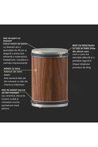 yiren Ascuțitor rotativ de cuțite, magnetic, piatră diamantată, 4 granulații (400/1000/5000/8000), 2 unghiuri (15°/20°)