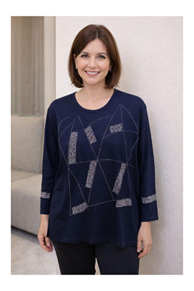 BERNEO Women's Mother Stone Detailed Combed Cotton Sweater