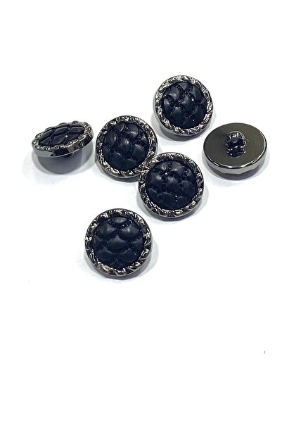 karantuhafiye Кнопка для жилета / Металізована / Чорна / 1,7 см / Набір з 6 ш...