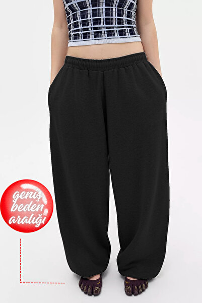 BSBSPOR Baggy Bol Tarz Kesim Paçası Lastikli Eşofman Altı Kışlık Şardonlu