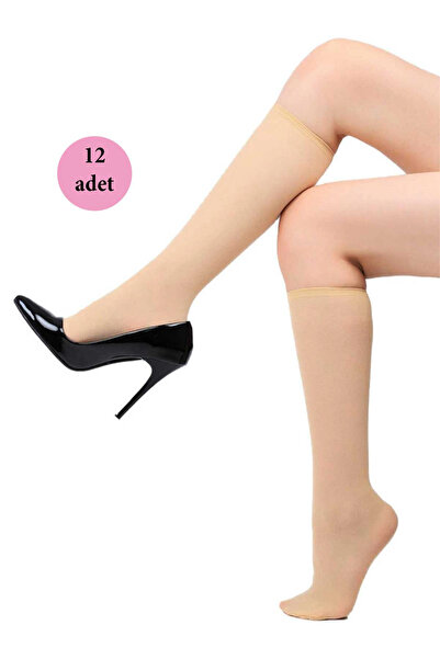 ALFA AKSESUAR 03 12 Pieces Medium Thick Knee Socks 40 Denier 51 Sahara