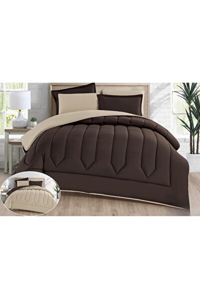 Red Rose Double bed comforter set with a hotel-style design, plain and revers...