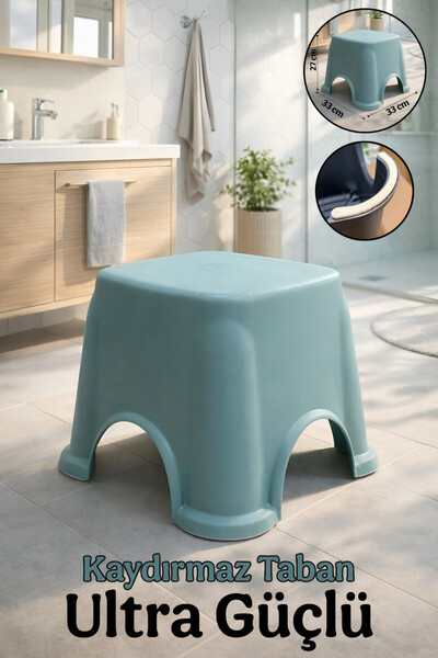 Funny Life Kaymaz Ekstra Güçlü Lüx Çok Amaçlı Beyaz Banyo Taburesi