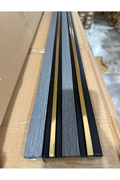 polimer LAMBİRİ ANTRESİT GOLD ÇİZGİLİ 12x280 ADET OLARAK EV OFİS DUVAR DEKORLARI