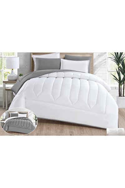 Red Rose Double bed comforter set with a hotel-style design, plain and revers...