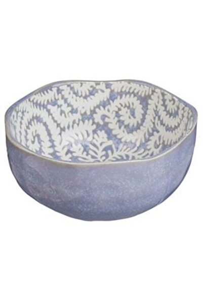 OEM Blue Porcelain Bowl with Relief Pattern for Nuts - Dip