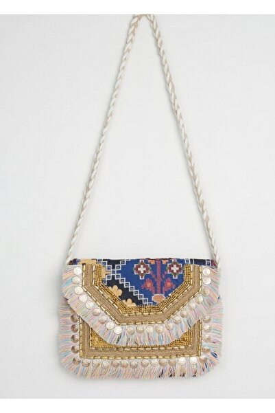 ARDSU حقيبة بوهيمية هندية مطرزة يدويًا بالخرز من نوع بانجارا/بوهو/فينتاج مع حزام