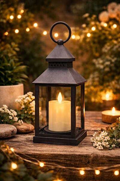 Noor Lantern with an electronic candle in a luxurious design