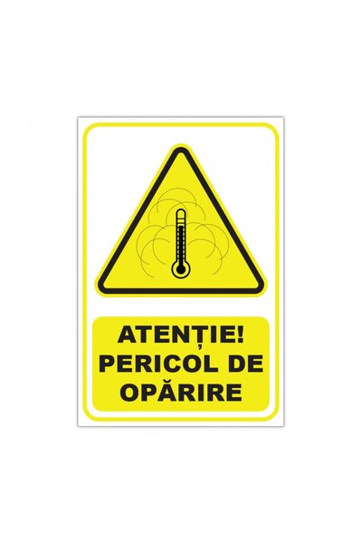 Generic (Unbranded) Atenție! Autocolant PVC cu pericol de apă fierbinte 20x30 cm