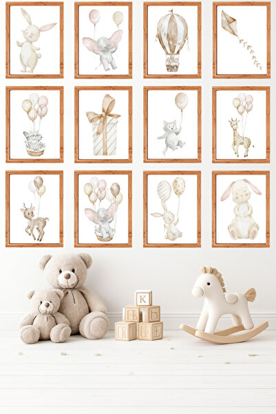 UNT 12-Piece Frame-Looking Baby and Children's Room Painting Set – 15X20 cm M...
