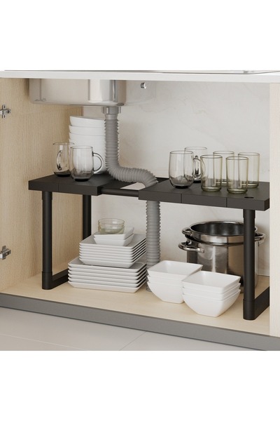 naturelove Ρυθμιζόμενο επεκτάσιμο ράφι οργάνωσης κάτω από τον πάγκο, οργανωτή...