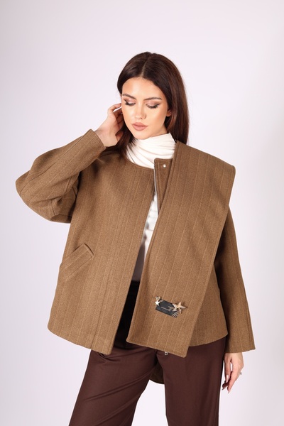 CEVENNE Scarfed Coat Jacket