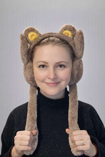 MD Moda Accessories سماعات أذن شتوية من القطيفة على شكل أذن لطيفة