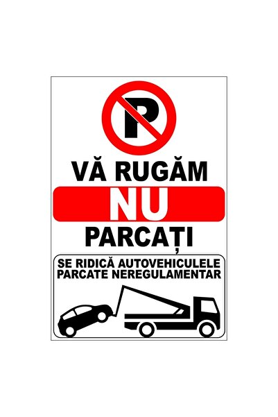 Generic (Unbranded) Indicator de parcare, Vă rugăm să parcați interzis, PVC 3...